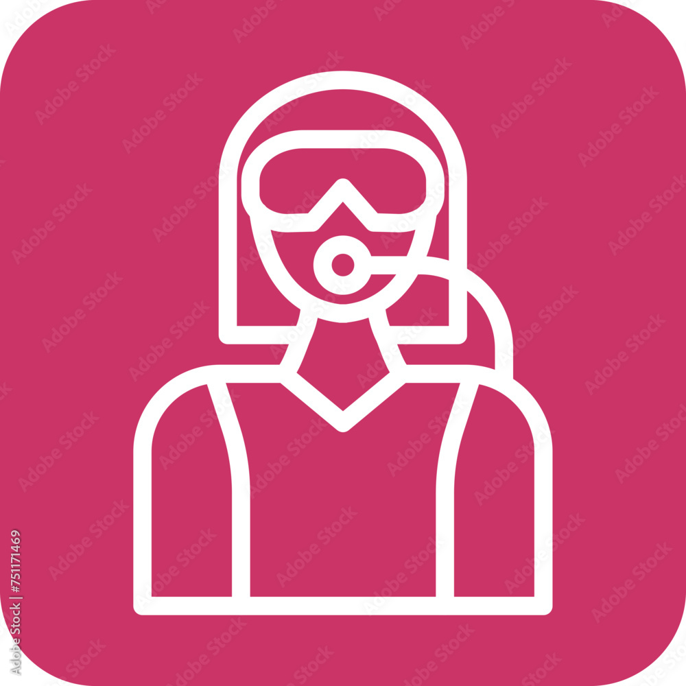 Diver Female Icon Style Diver Female Icon Style
