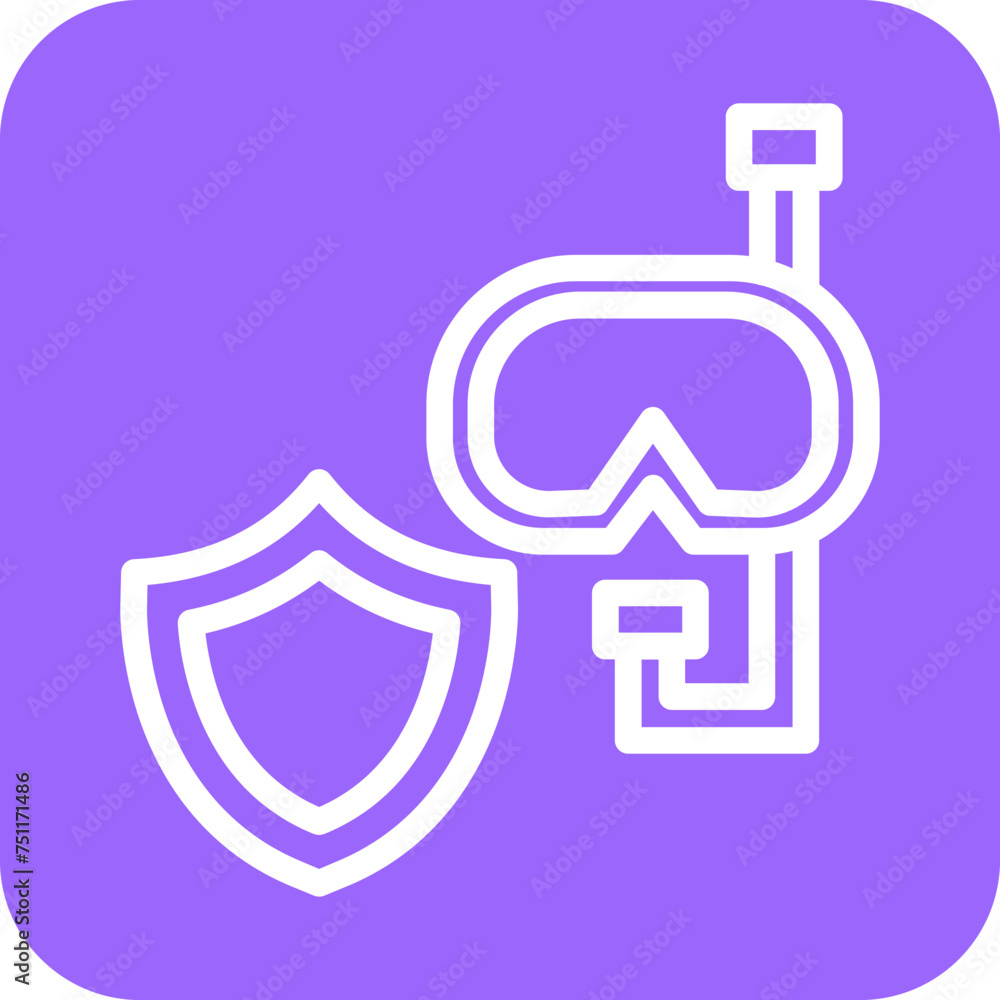 Diving Safety Icon Style Diving Safety Icon Style