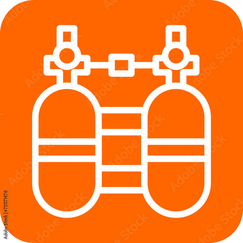 Diving Cylinder Icon Style