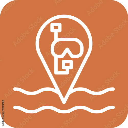 Diving Destination Icon Style