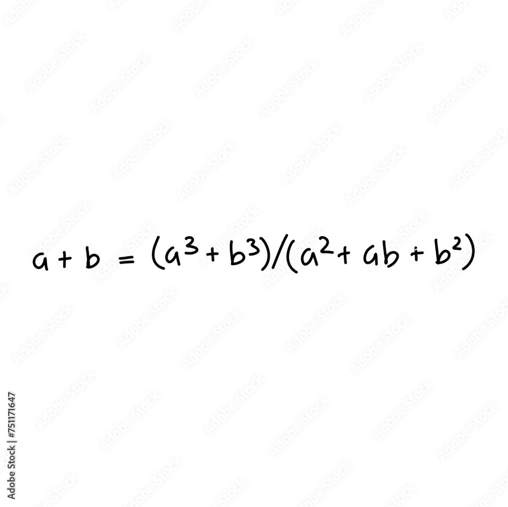 Hand drawn algebra math formula