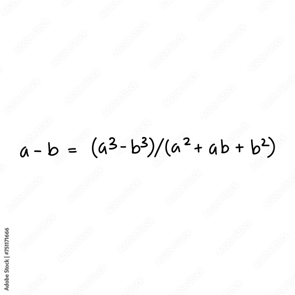 Hand drawn algebra math formula