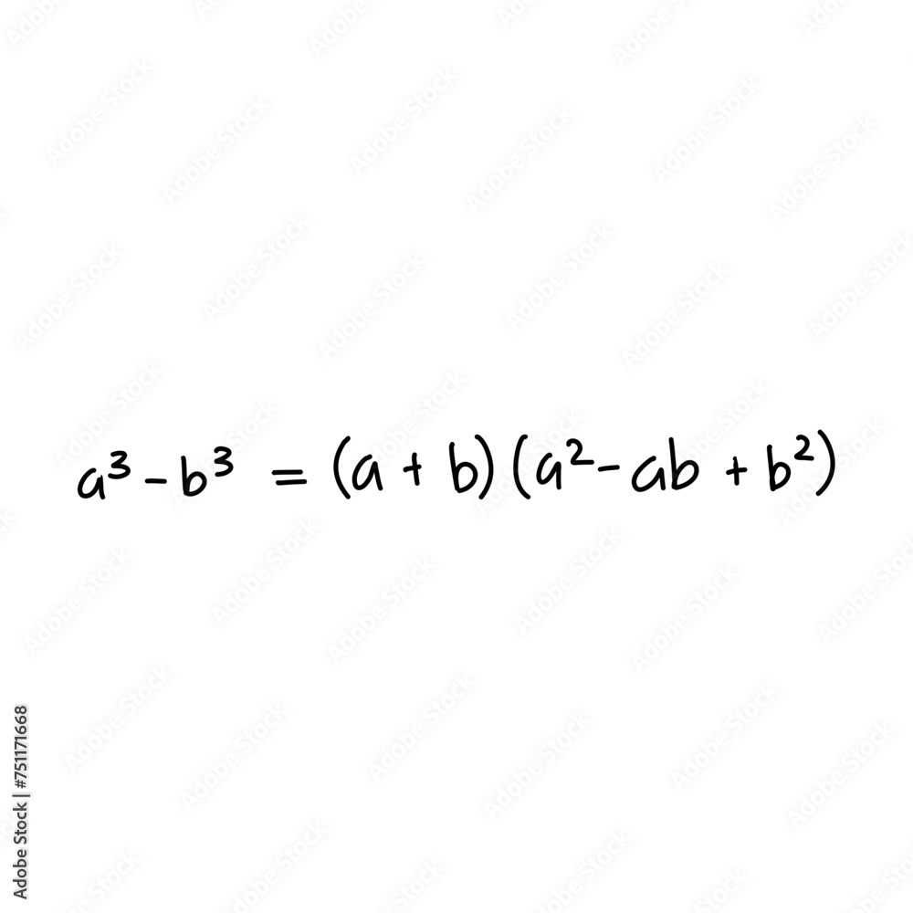 Hand drawn algebra math formula