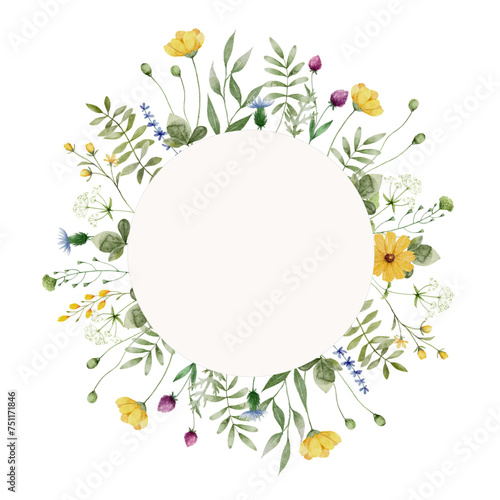 Watercolor Wildflower Frame