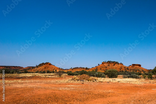 Dry and dusty mesa view at Cawnpore Lookout in Outback Queensland, Australia