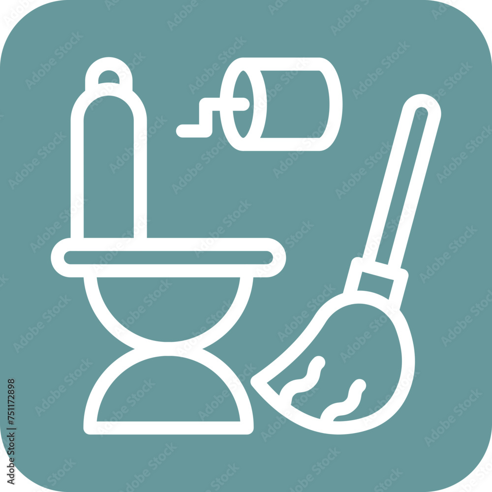 Bathroom Cleaning Icon Style Bathroom Cleaning Icon Style
