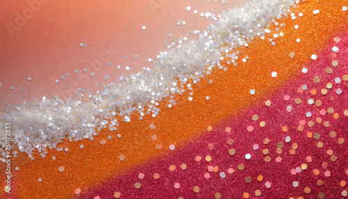 Vibrant Glitter Burst: Patriotic Pink, White, and Orange Background