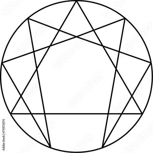 Enneagram sign. Personality. Vector Design Template.