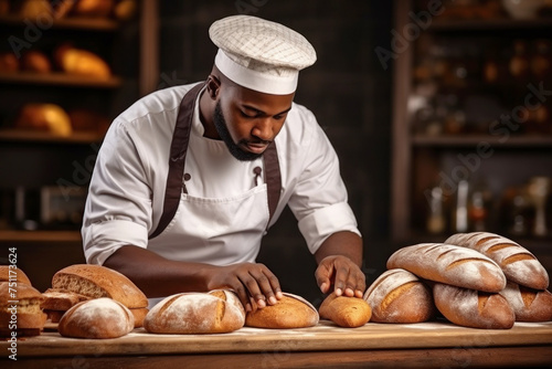 Baker Making Bread in Home Bakery