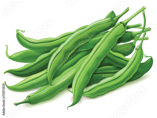 green beans isolated on white background
