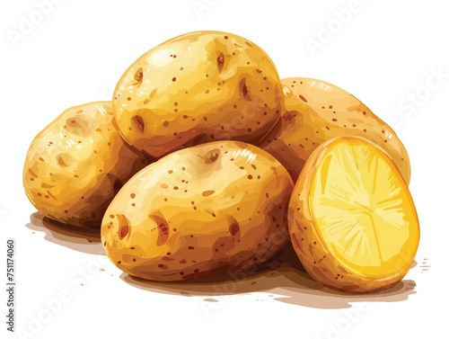 potatoes isolated on white background