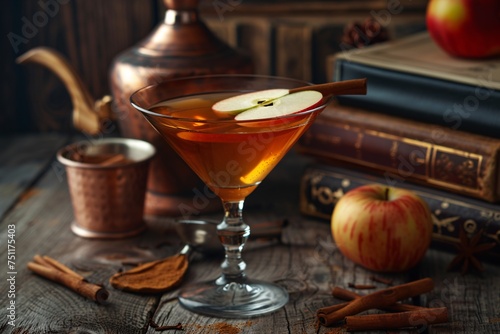 Apple Cider Martini A Toast to Fall Generative AI photo