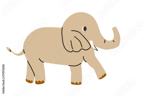 Cute tropical animal elephant baby standing