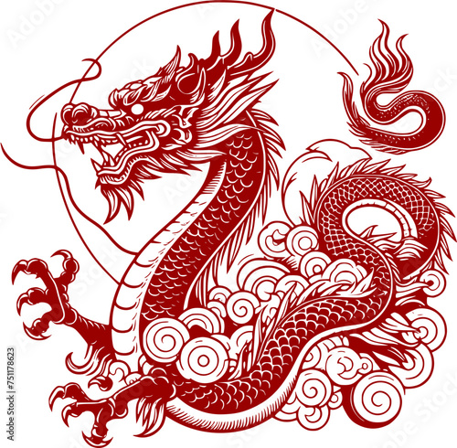 red chinese dragon