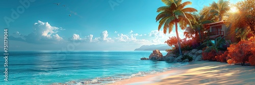 Beautiful Sea View Palm Tree, HD, Background Wallpaper, Desktop Wallpaper