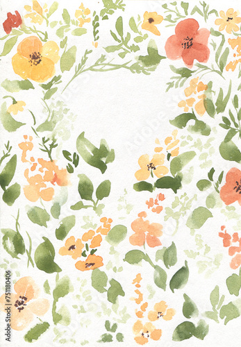 Watercolor floral background 