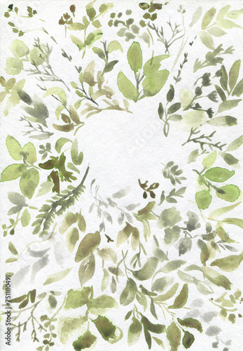 Watercolor greenery background
