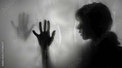 portrait silhouette girl blurry, illustration