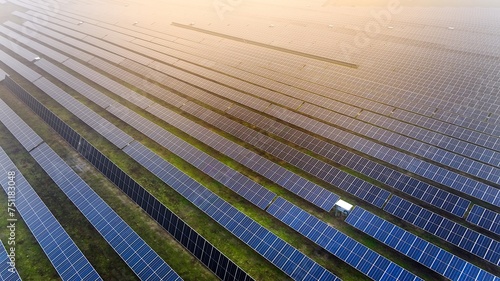 A photo of a large, modern photovoltaic farm.