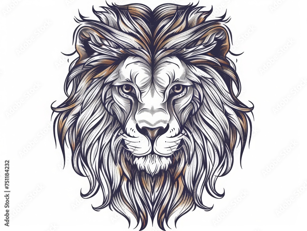 Lion head tattoo style