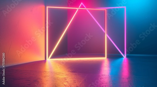 Geometric neon wallpaper
