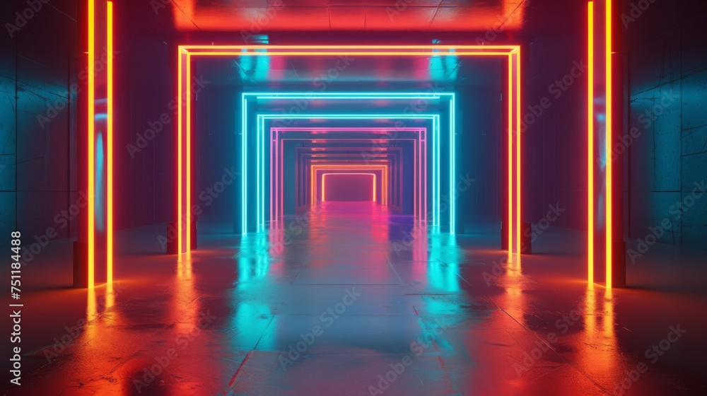 Geometric neon wallpaper