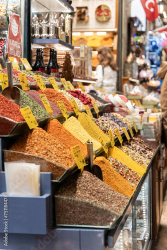 Spices in Istanbul Bazaar. photo