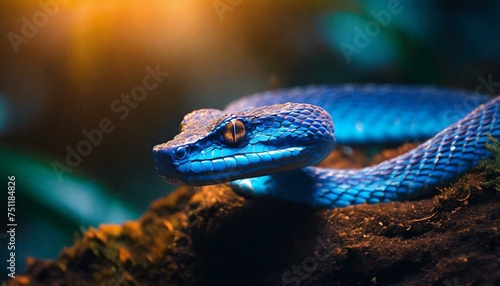 Cobalt Serpent: Capturing the Mystique of the Blue Viper in Wildlife Photography"