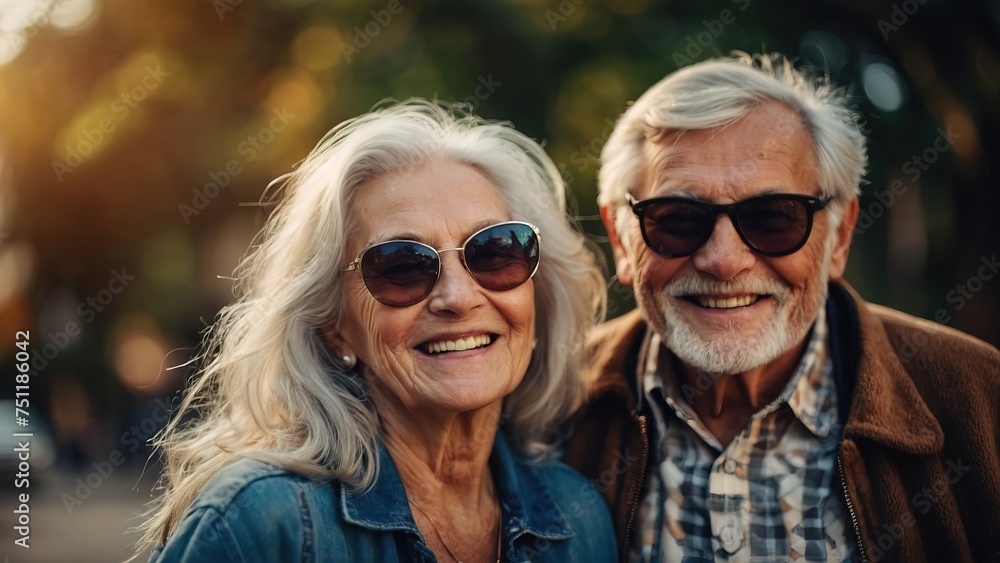 Senior citizens sunglasses having fun and looking at the camera, selfie Senior citizens sunglasses having fun and looking at the camera, selfie