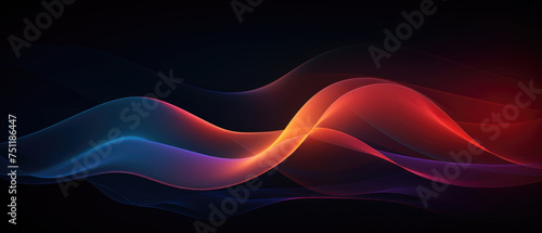 Simplicity System abstract dark background with colorful flowing wave light energy pattern lines created with Generative AI Technology