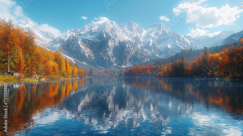 Jasna lake with beautiful reflections of the mountains.
