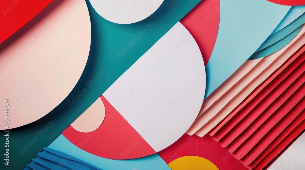 Modern Abstract Art with Geometric Shapes and Vibrant Colors
