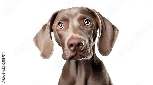 Stunning Closeup Portrait Of Weimaraner Puppy With Mesmerizing Blue Eyes  Cute dog 