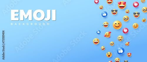 social media emoji icons background