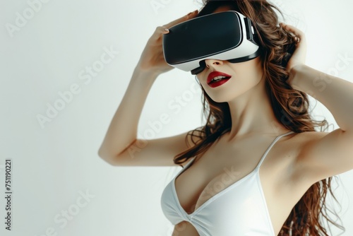 Wallpaper Mural VR adolescence Mixed Reality Headset. Virtual Reality Goggles for Visualization. Augmented reality 3D Glasses Team Building. 3D Future Technology Harmonious Gadget and Game Quests Wearable Equipment Torontodigital.ca