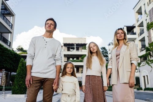 Family in the town photo