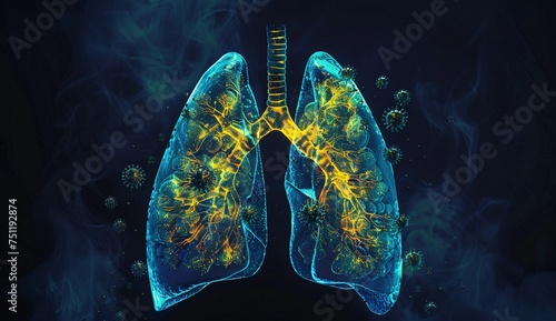Lung Inflammation A Visual Guide to the Monthly Illness Generative AI photo