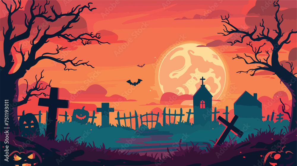 Flat Design Halloween Background