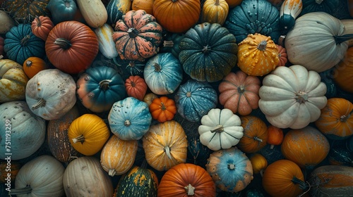 Autumn's Vibrant Palette A Pumpkin-Filled Extravaganza Generative AI