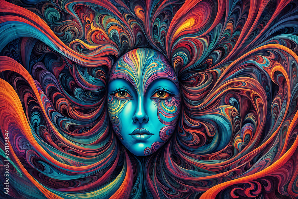Mesmerizing Dreamscape: Exploring the Surrealistic Depths of Trippy Psychedelic Abstract Schizo Art with Wisps and Hidden Faces Mesmerizing Dreamscape: Exploring the Surrealistic Depths of Trippy Psychedelic Abstract Schizo Art with Wisps and Hidden Faces