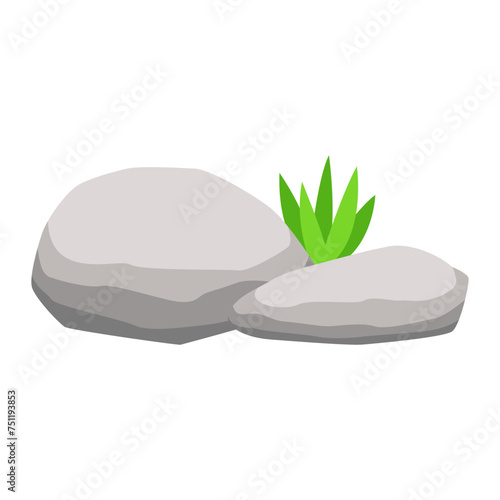Grass Stone Clipart