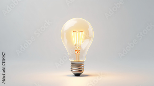 Light bulb on a white background concept light