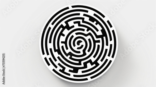 Logo symbol round maze on white background isolate