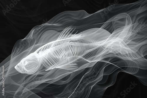 X-ray Image of a Fish Skeleton
