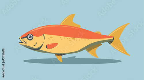 Illustration of a Fish Icon Flat Vector