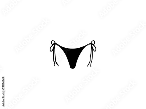 underwear icon. Underwear, thongs, shorts, fashion concept. Panties, lingerie underwear shapes icon. Silhouette of a woman in shapewear panties looking front.