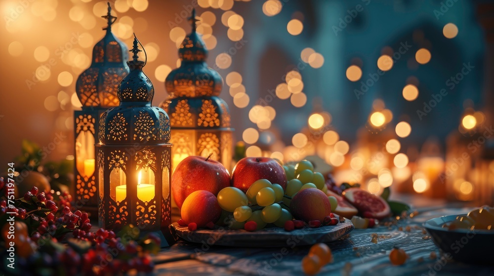 Night Fruit Photography: Traditional Arabic Ramadan Feast with DSLR Camera Night Fruit Photography: Traditional Arabic Ramadan Feast with DSLR Camera