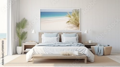 Mock up frame in cozy home interior background coa