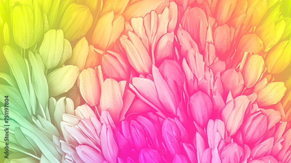 Tulip flowers on pastel colorful background
