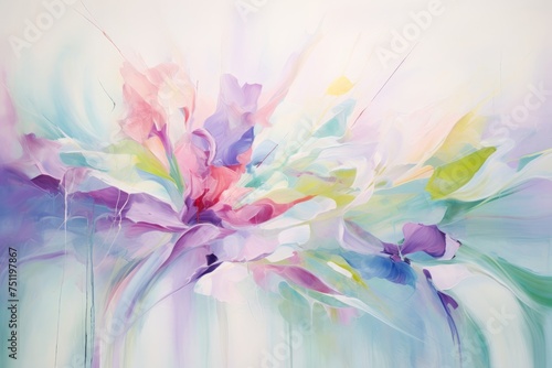 Whispers of Spring Breeze Captured in an Abstract Painting With Gentle, Flowing Strokes, Generative AI